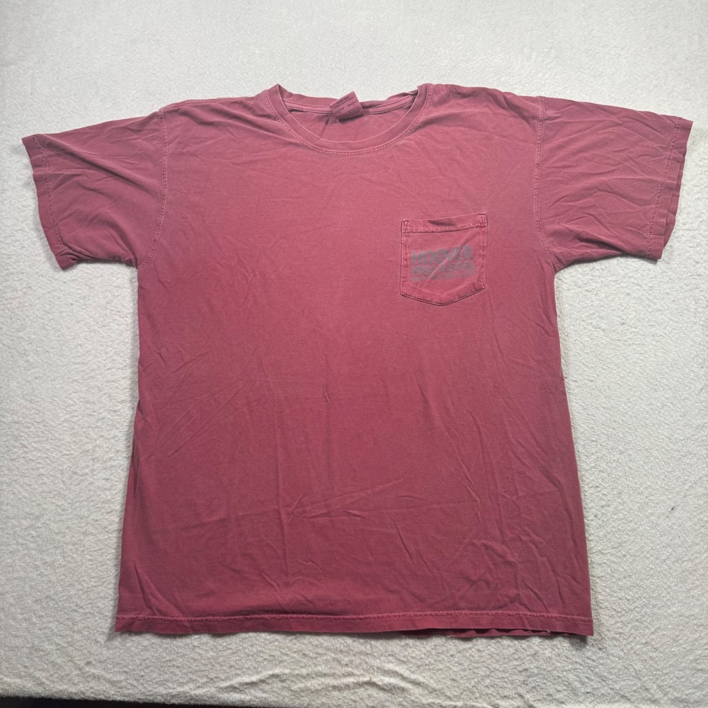 Comfort Colors Hoover High School T-Shirt L Red Graphic Pocket Tee 2017 Rugged